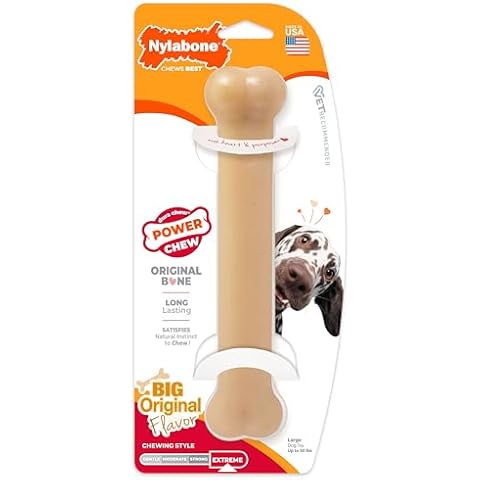 Nylabone Power Chew Classic Bone Chew Toy for Dogs, Durable Dog Toys for Aggressive Chewers, Original Flavor, Large/Giant - Up to 50 lbs. (1 Count) Cover