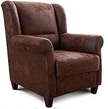 Optimaler Sitzkomfort dank Federkern auf Wellenunterfederung / Die hohe Lehne und die hochwertige Polsterung laden zum Entspannen ein / Separat ist ein passender Polsterhocker erhältlich