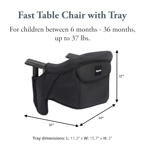 Image of Inglesina Black Fast Table Chair with Clear Fast Dining Tray