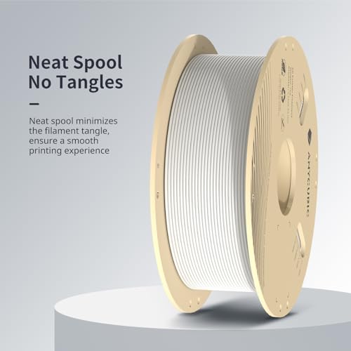 Image of ANYCUBIC 3D Printer Filament PLA 1.75mm, FDM Printer Filament 1kg Spool (2.2 lbs), Dimensional Accuracy + /- 0.02 mm (1kg, White)