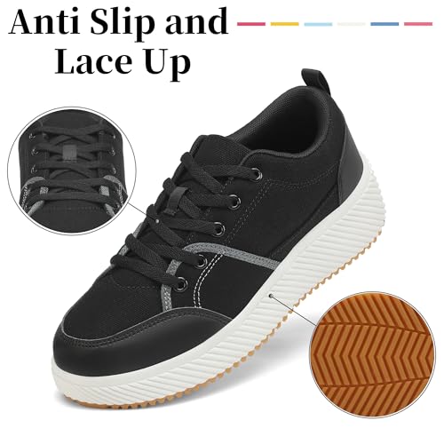 VZQ Platform Sneakers for Women,Comfortable Low Top Braided Womens Chunky Sneakers Casual Classic Tennis Shoes for Walking4