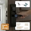 Stilaris Slim Smart Lock with Handle 4-in-1 Biometric Fingerprint Door Lock, Thin Profile Mortise-Style Keyless Entry for Home, Office & Patio Doors, Waterproof Electronic Keypad & IC Card Access