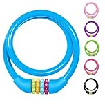 Ainiv 4-Digit Password Bicycle Lock, 65cm Portable Anti Theft Bike Lock with Resettable Combinations for Bike, Motorbike, Scooter, Skateboard, Gate, Fence (Blue)