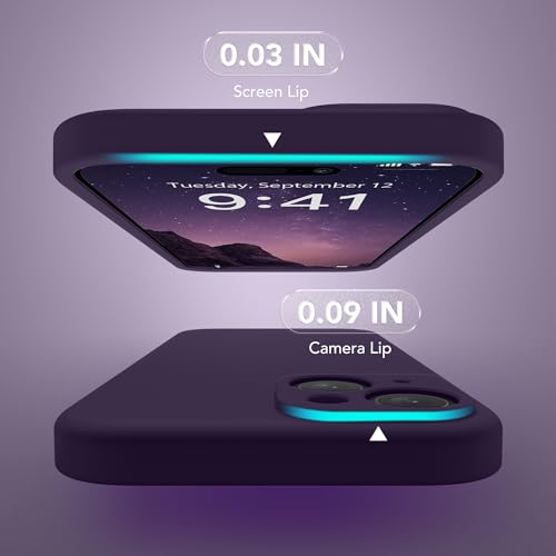 Image of Magnetic for iPhone 15 Plus Case, Compatible with MagSafe, [Full Camera Protection][Screen Protector] Silicone Shockproof Protective Phone Case for iPhone 15 Plus 6.7 inch, Deep Purple