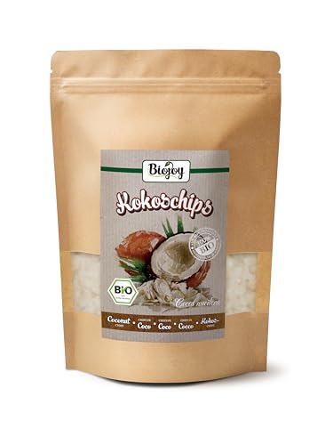 Biojoy Chips de Coco deshidratado Ecológico (250 g), sin azúcar añadido y sin tostar
