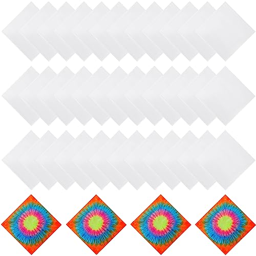 Bandanas blancs pour teinture sur nœuds en coton, idéal pour activités été