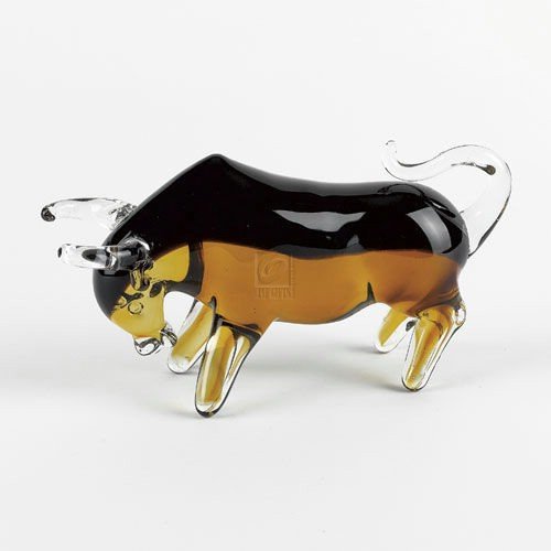 Badash - Murano Style Art Glass Bull L8xh4"