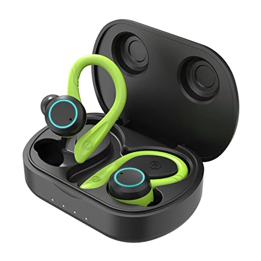 Véritable casque sans fil, APEKX Update 5.1 Couplage automatique HiFi Stéréo Écouteurs intra-auriculaires avec micro intégré et étui de chargement pour la course sportive Vert