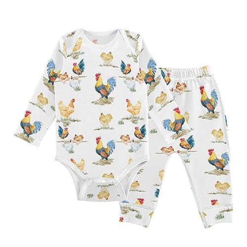 vvfelixl Baby Bodysuits Pants Sets Border Collie Dog Long Sleeve Baby Clothes For Boys Girls 0-24 Months Cow Pattern