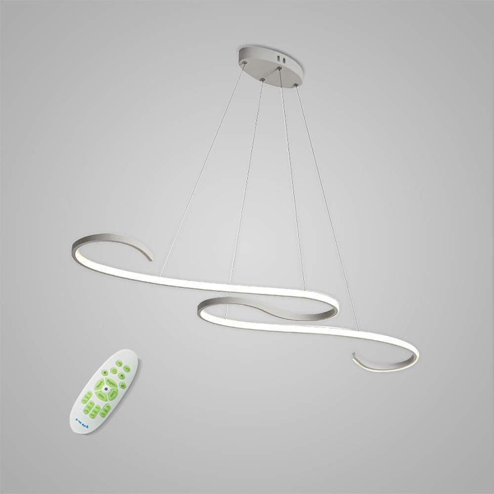AIRUI Modern Creative Pendant Light LED Linear Chandelier Adjustable Hanging Lamp Ceiling Lighting For Dining Room Bedroom Restaurant,SteplessDimming-108 * 19cm