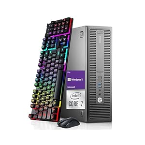 HP EliteDesk 800 G2 SFF – Computadora de escritorio en torre, Quad Core i7-6700, 8 GB de RAM, 256 GB SDD, DisplayPort, teclado y mouse, WiFi, Bluetooth, Windows 11 Pro (renovado)