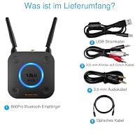 1Mii B06Pro Bluetooth 5.3 HiFi Empfänger, Kabelloser Audio Adapter mit Großer Reichweite, aptX Low Latency & 3D Surround, Optisch/Koaxial/3,5mm AUX für Stereoanlage & Lautsprecher – Ansicht 9