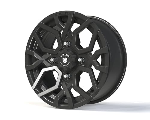 Bullite Wheels BT-07 Caster UTV ATV Wheel Satin Black Rims 15x7, 4x137/ 5+2 Offset, Can-Am Maverick X3 Commander Renegade Outlander Defender