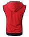 H2H Men's Light Jacket Full Zip Hoodie Sleeveless Sun Shirts for Men Hiking Fishing Pockets RED US S/Asia M (JNSK31)