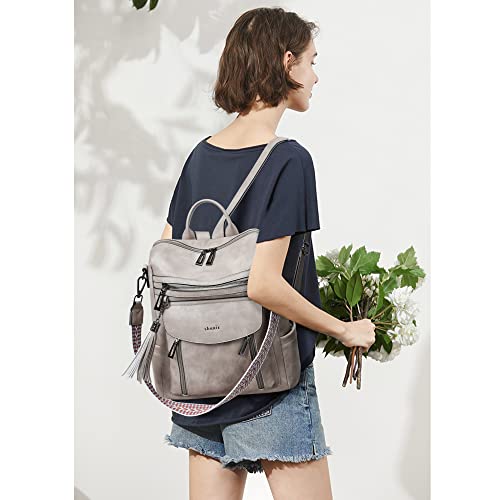 Image of Shrrie Backpack Purse for Women Fashion Leather Backpack Purse Designer Travel Backpack Convertible Shoulder Bag with Wristlet
