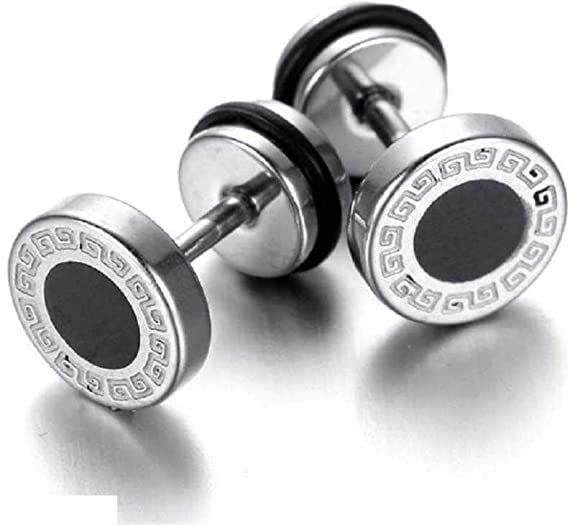 AJS Trendy Black Silver Ear Stud for Mens/Boys (B0BSC4LH6C) Amazon Price History, Amazon Price Tracker