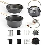 15pcs Camping Cookware Kit,Camping Cookware Mess Kit with 3500W...