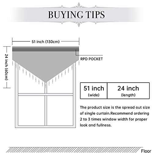 Wubodti Pink Semi Sheer Valance Curtain For Living Room 3 Pieces,Rod Pocket Voile Beaded Swag Window Valance Girls Bedroom Home Decor Small Curtains For Nursery Cafe Kitchen Bathroom, 51 X 24 Inch #TOP5