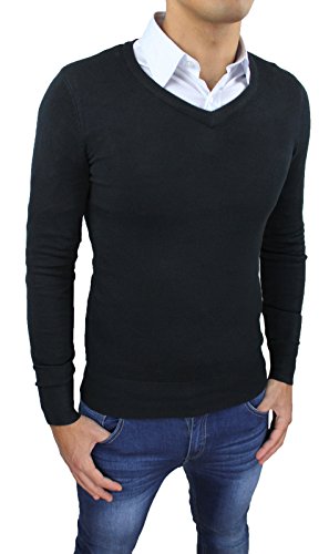 Pull homme noir XL confectionné en maille premium durable