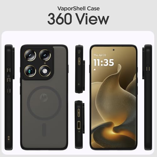Image of Pikkme Back Cover for Motorola Moto Signature 5G Compatible with Mag-Safe Smoke Back | Shockproof Design | Hard Transparent Back Case (Black Smoke Mag-Safe)