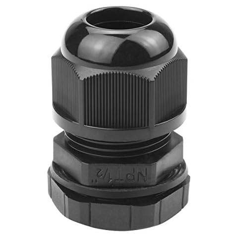 XHF 50 Pcs 1/2" IP68 Strain Relief Nylon Cord Grip Waterproof NPT Cable Glands Adjustable UL Listed and RoHS Compliant (Black) Cover