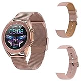 UTLJPW Smartwatch Fitness Tracker,Mit Multi-Sport-Modus Bluetooth-Anruf Fitness Tracker IP68 Wasserdicht Erinnerung An Sitzendes Trinken Schrittzähler Armband,Gold