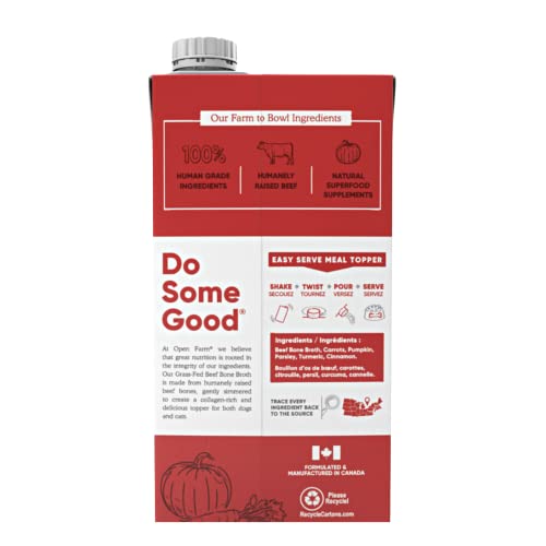 image for Open Farm Grass-Fed Beef Bone Broth, Food Topper for Both Dogs and Cat