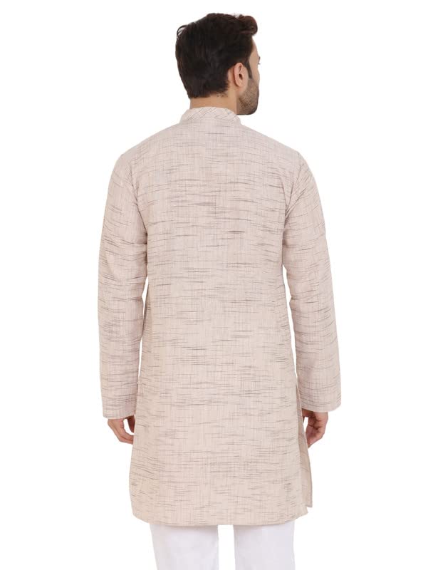 Image of LatestPlus Men's Solid Cotton Blend Ethnic Wear Regular Full Sleeve Kurta