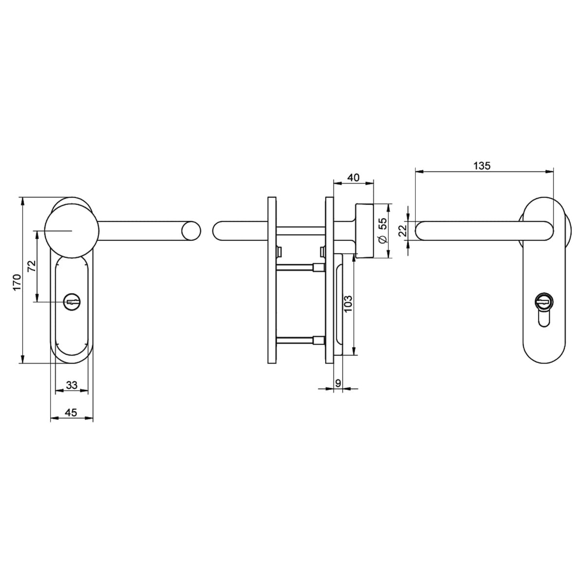 LINCE Scutum RF 9305MPUPRF - Kit de seguridad para puertas RF | Protector + protección de agarre | Anti-vandalismo | Fácil montaje | Alta seguridad