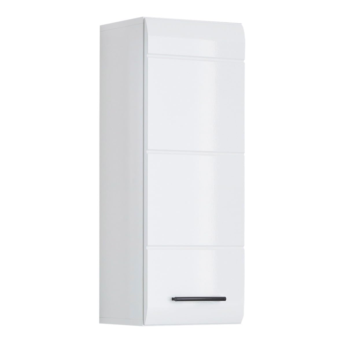 trendteam smart living - Skin - Kommode - Weiß Hochglanz - Hängeschrank mit 1 Tür (rechts oder Links verstellbar) und 1 Einlegeboden - (BxHxT) 30 x 77 x 23 cm - Kontrastreiche Griffe
