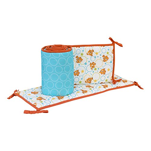 Disneys Nemo Day at Sea Bumper Pad, 4 Piece Nemo and Bubbles Bumper Pads, Finding Nemo Pad, Protector de Cuna