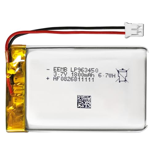 EEMB Lithium Polymer Batería 3.7V 1800mAh 963450 Paquete de batería Recargable Lipo con Conector JST para VXI Blue Parrott: confirme la polaridad del Dispositivo y del Conector Antes de Comprar