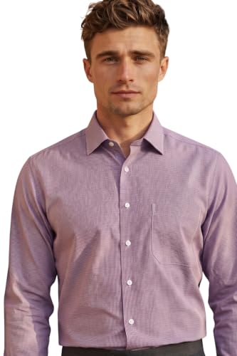 Image of Louis Philippe Men's Slim Fit Easy to Iron Everyday wear Premium Cotton Full Sleeve Checks Formal Shirt