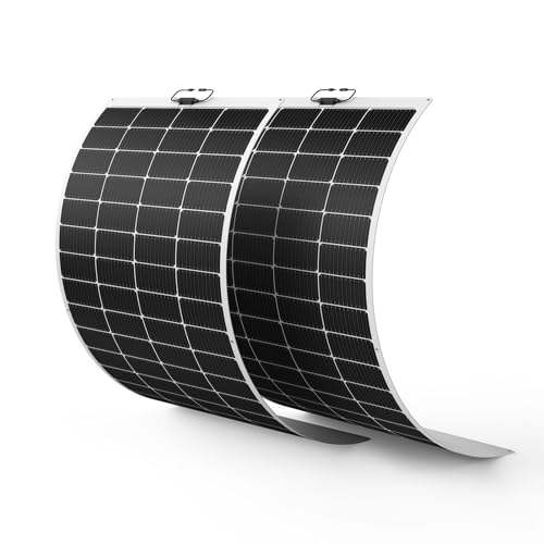 Callsun 400W Flexible Solar Panel Set (2x200W), Cool-Running White Design, Premium ETFE Solar Array, Weatherproof Power Solution for Catamaran, Large RV, and Shed