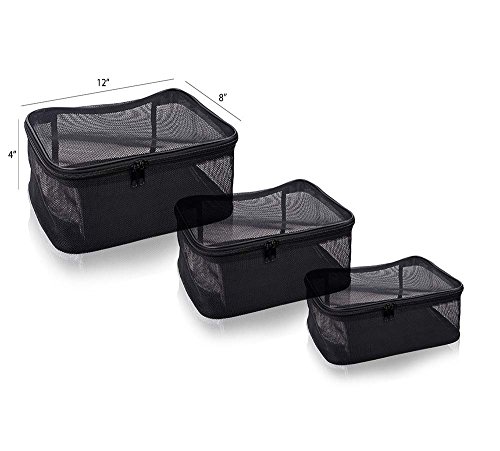 SHANY 3 peças de cosméticos de tamanho variado, transparente, bolsa de maquiagem/organizador, malha