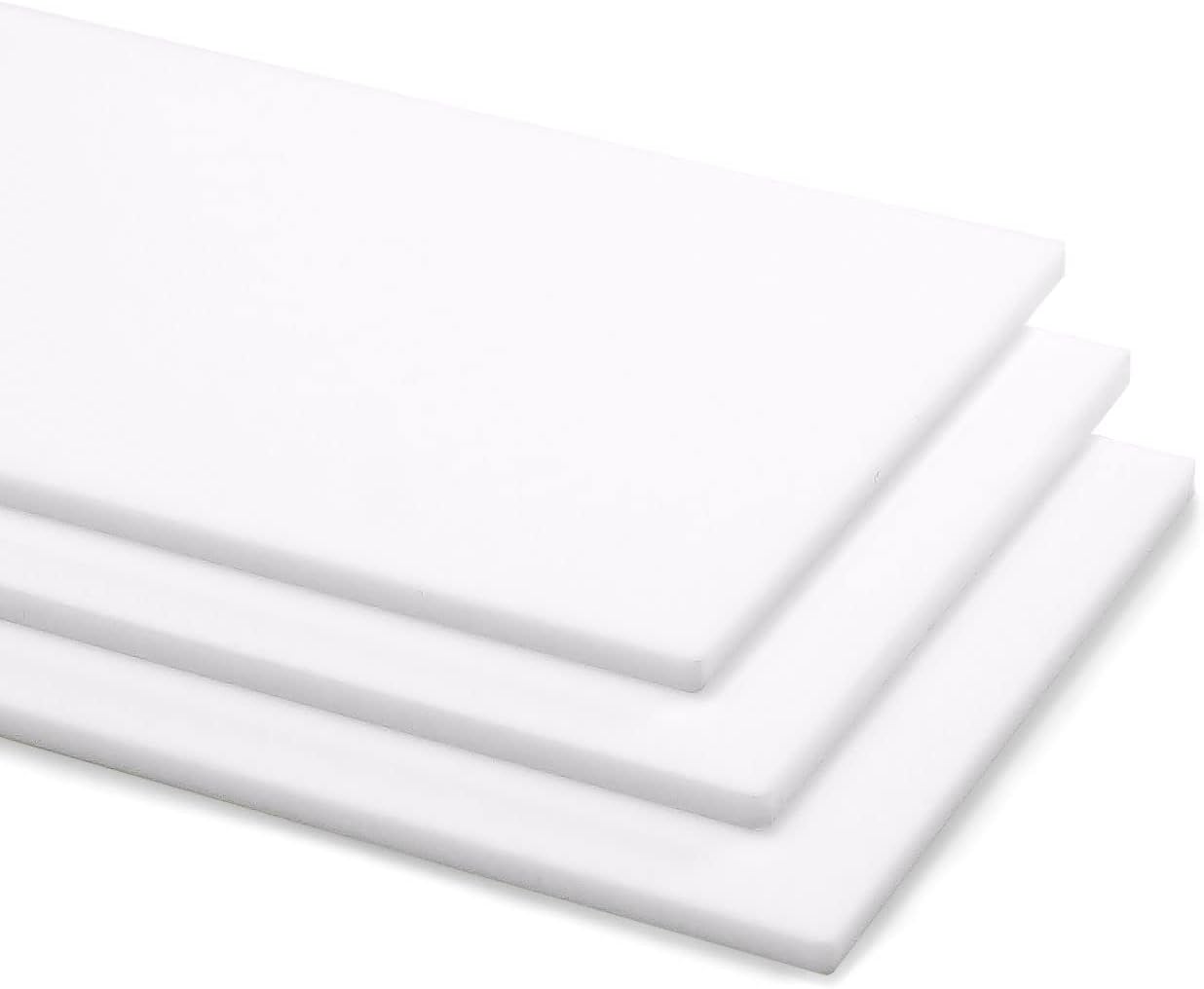 TIELO 3mm Perspex White Gloss Acrylic Plastic Sheet Panel with Finished Polished Edges - Various Sizes (A4-29.7cm x 21cm)