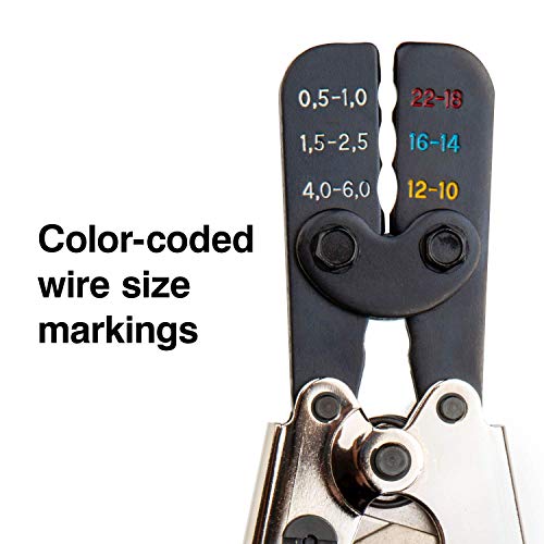 Master Appliance Pro Crimping Tool For Electric Wire Connectors - Ratcheting Wire Crimper - Crimping Pliers - Wire Crimp Tool For Heat Shrink Connectors (35084) #TOP2