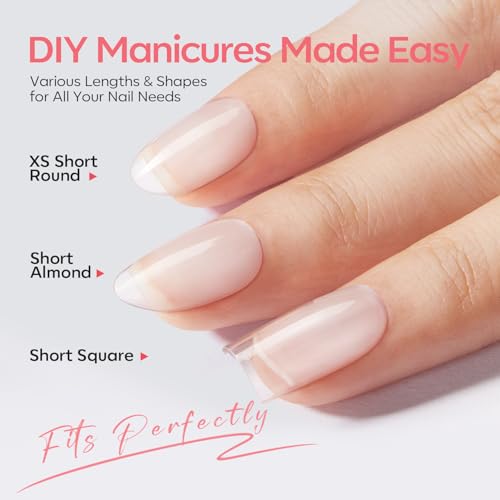 Image of Modelones Almond & Square & Round Nail Tip, Multi-type 3 Styles Gel Tips