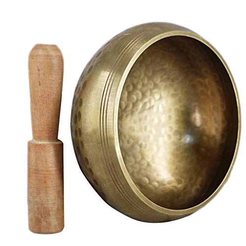 Bol chantant tibétain de méditation et de guérison avec maillet en bois