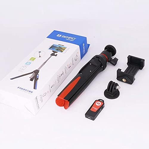 Miniatura 3 de BENRO Trípode de mano 3 en 1 auto retrato monopie teléfono selfie stick Bluetooth obturador remoto compatible con smartphone (rojo)