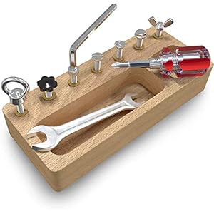 Panda Brothers Montessori Screw Driver Board for Kids – Basic Skills Educational Sensory Toy, Learning Wooden Montessori…