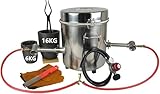 LSMIITTH 16KG/35lbs Gas Metal Melting Furnace Kit 2642°F / 1450°C Propane Forge Dual Burner (Each 100,000 BTU) Foundry Home Kiln Smelting Casting Tool Refining Recycle Brass,Gold,Silver A