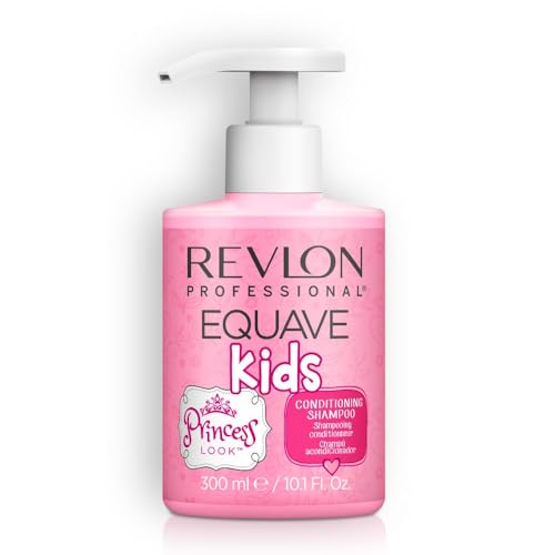 REVLON PROFESSIONAL EQUAVE KIDS Princess Look, Champú Acondicionador para Niñas, Sin Sulfatos, Para Cuidado Diario, Limpia y Nutre Suavemente el Cabello - Fragancia Floral y Afrutada, 300 ml