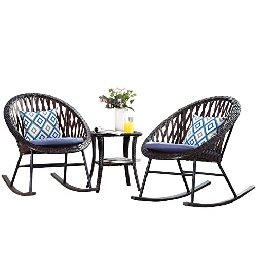 Ovios B086J8D7T4 3 Piece Patio Rocking Bistro Set,Patio Outdoor Furniture thumb #1