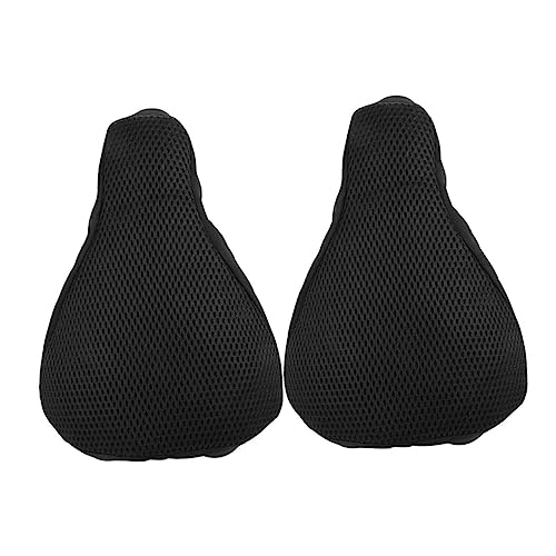 BRIGHTFUFU 2pcs Breathable Mesh Bike Saddle Covers for All Seasons Comfortable Cushion for Enhanced Riding Experience Sunblock Shock Absorbing Protection Black