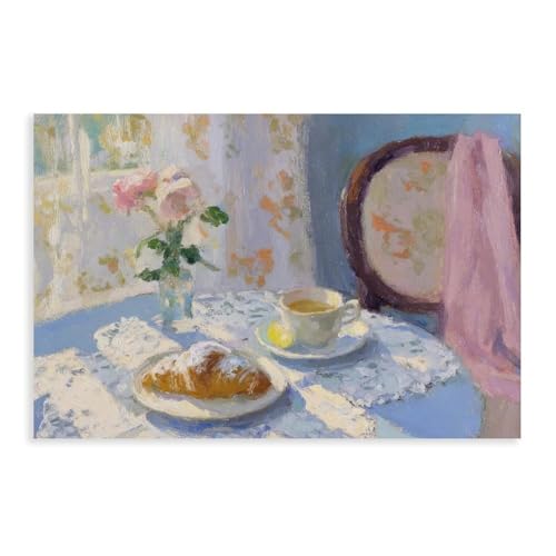 Poster vintage sur toile bleu pour sublimer le petit déjeuner en cuisine