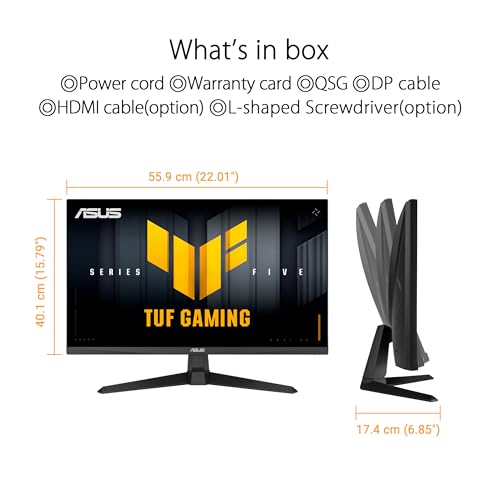 ASUS TUF Gaming VG259Q5A Moniteur Full HD 25" 200 Hz, 0,3 ms GtG, G-Sync, FreeSync, Adaptive Sync, ELMB, GameFast Input - Panneau Fast-IPS, 16:9, 1920 x 1080, DisplayPort, HDMI, Speaker