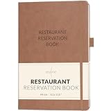 Skyline Restaurant Reservation Book – Undated Dinner Table Reservations Book – Guest & Server Book – Restaurant Supplies (Dark Terracotta)