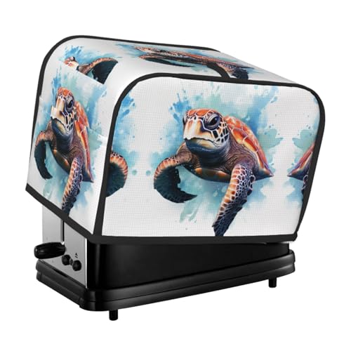 Sea Turtle Underwater Printed Double-Sided Toaster Cover with Pocket - Dustproof, Oil-Resistant
