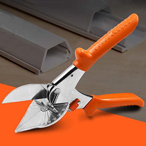 Multi Angle Mitre Shear Cutter 45-135 adjustable degree, Adjustable Angle Scissors Multi Scissor Angled Miter Cutter for Cutting PE Plastic Soft Wood Trunking Shears PVC